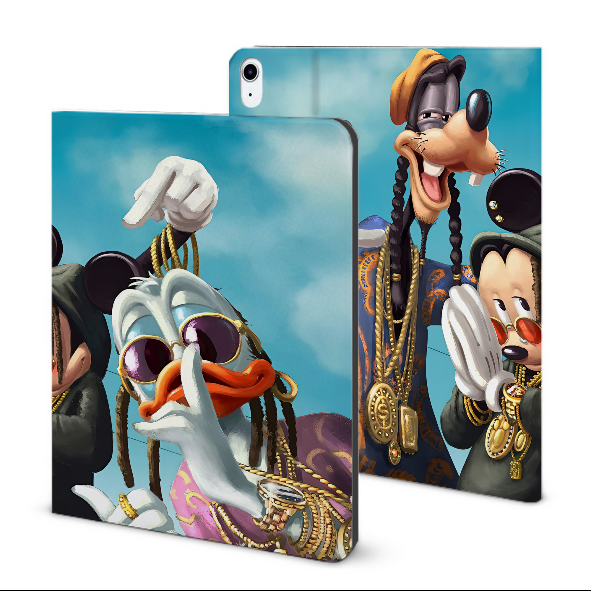 （画像用） ミッキーマウス Mickey Mouse IPad ケース ブック型 PUレザー TPU 耐衝撃 軽量 薄型 ペン収納なし 全面保護 IPad 各モデル対応